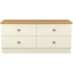 Crowndale Warwick 4 Drawer Cream Ash and Oak Bed Box - Wilko - thumbnail 3