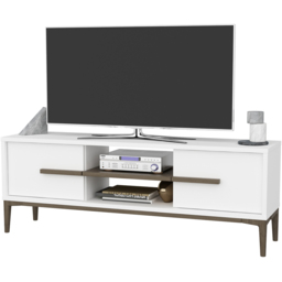 Decorotika Erisa 7 Shelf White and Walnut Modern TV Unit - Size: 43.6 x 120 x 29.6cm - Multi - Wilko - thumbnail 5