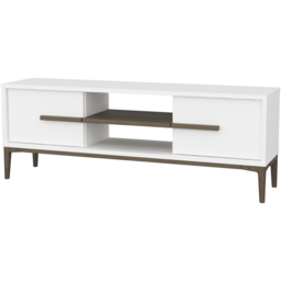 Decorotika Erisa 7 Shelf White and Walnut Modern TV Unit - Size: 43.6 x 120 x 29.6cm - Multi - Wilko - thumbnail 3