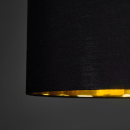 ValueLights Reni Black and Metallic Gold XL Ceiling Drum Lamp Shade - Size: 45 x 25 x 45cm - Wilko - thumbnail 5