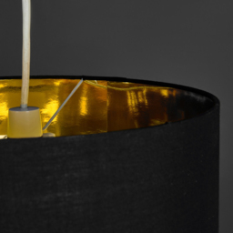 ValueLights Reni Black and Metallic Gold XL Ceiling Drum Lamp Shade - Size: 45 x 25 x 45cm - Wilko - thumbnail 4