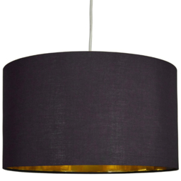 ValueLights Reni Black and Metallic Gold XL Ceiling Drum Lamp Shade - Size: 45 x 25 x 45cm - Wilko - thumbnail 1