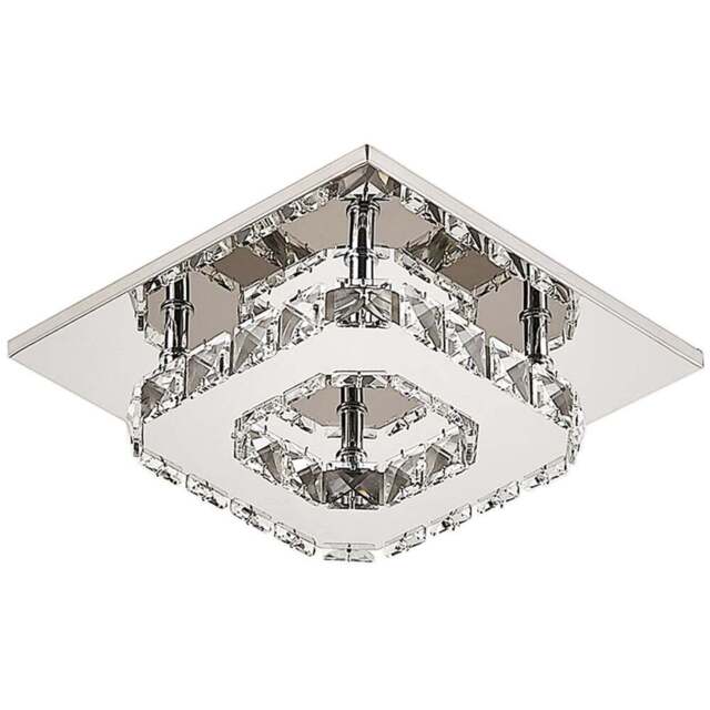 Living and Home Circle Crystal LED Ceiling Light - Size: 8 x 20 x 20cm - Clear - Wilko - image 1