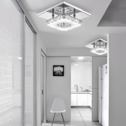 Living and Home Circle Crystal LED Ceiling Light - Size: 8 x 20 x 20cm - Clear - Wilko - thumbnail 7