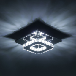 Living and Home Circle Crystal LED Ceiling Light - Size: 8 x 20 x 20cm - Clear - Wilko - thumbnail 6