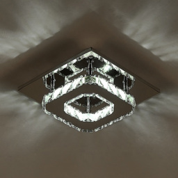 Living and Home Circle Crystal LED Ceiling Light - Size: 8 x 20 x 20cm - Clear - Wilko - thumbnail 4