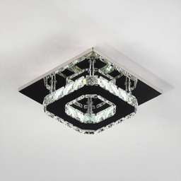 Living and Home Circle Crystal LED Ceiling Light - Size: 8 x 20 x 20cm - Clear - Wilko - thumbnail 5