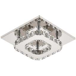 Living and Home Circle Crystal LED Ceiling Light - Size: 8 x 20 x 20cm - Clear - Wilko - thumbnail 1