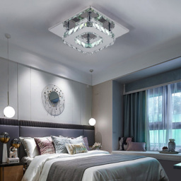 Living and Home Circle Crystal LED Ceiling Light - Size: 8 x 20 x 20cm - Clear - Wilko - thumbnail 3