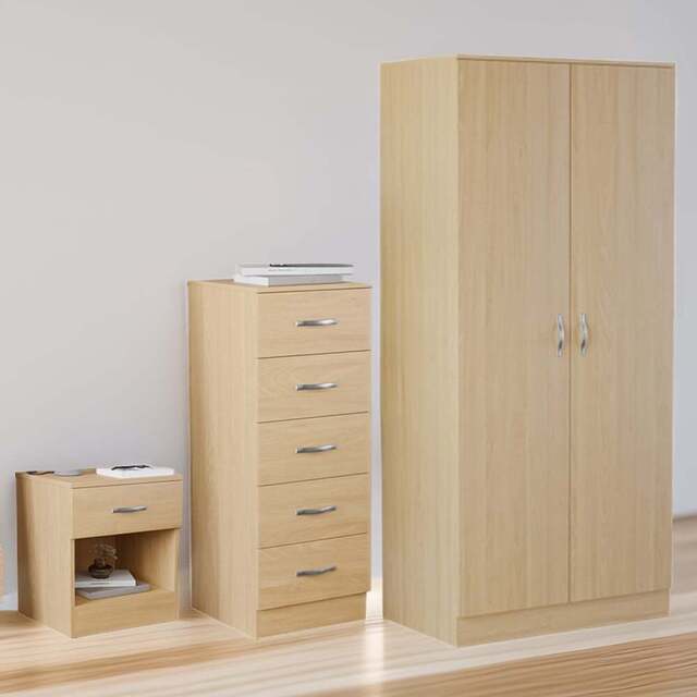 VIDA DESIGNS Riano Pine 3 Piece Bedroom Furniture Set - Wilko - image 1