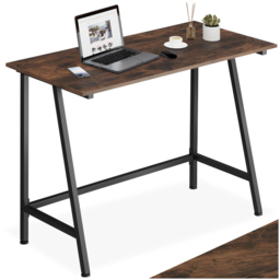 tectake Newton Industrial Dark Wood Desk - Brown - Wilko - thumbnail 3