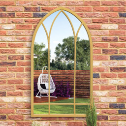 MirrorOutlet The Arcus Gold Framed Arched Garden Wall Mirror 83 x 48cm - Size: 83 x 48 x 3cm - Wilko - thumbnail 3