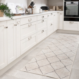Kukoon Beige Grey Trellis Modern Abstract Rug 60 x 240cm - Cream - Wilko - thumbnail 3