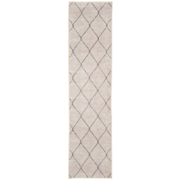 Kukoon Beige Grey Trellis Modern Abstract Rug 60 x 240cm - Cream - Wilko - thumbnail 1