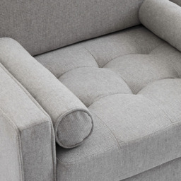Living and Home Grey Linen Mid-Century Armchair with Armrest Pillows - Size: 81 x 83 x 73cm - Wilko - thumbnail 5