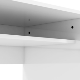Portland High Gloss White Computer Table with Storage Shelf - Size: 90 x 50 x 74cm - Wilko - thumbnail 4