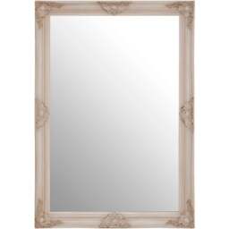 Premier Housewares Antonio White Wall Mirror 74 x 104cm - Size: 104 x 74cm - Wilko