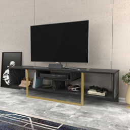 Decorotika Asal 3 Shelf Bendire and Gold Modern TV Unit - Size: 40 x 149.4 x 35.2cm - Multi - Wilko - thumbnail 6