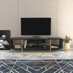 Decorotika Asal 3 Shelf Bendire and Gold Modern TV Unit - Size: 40 x 149.4 x 35.2cm - Multi - Wilko - thumbnail 4