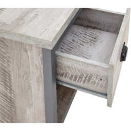 GFW Boston Single Drawer Grey Lamp Table - Size: 39 x 43 x 52cm - Wilko - thumbnail 6