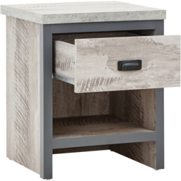 GFW Boston Single Drawer Grey Lamp Table - Size: 39 x 43 x 52cm - Wilko - thumbnail 4