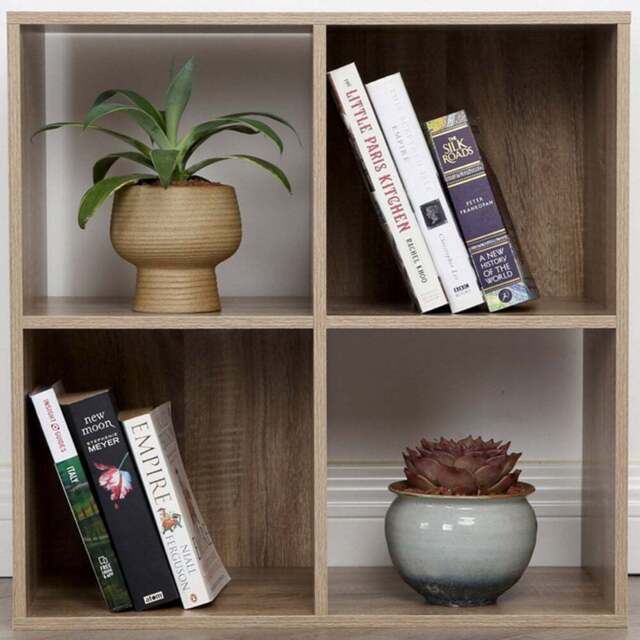Jane 4 Shelf Oak Cube Storage Unit - Brown - Home Garden Direct - Wilko - image 1