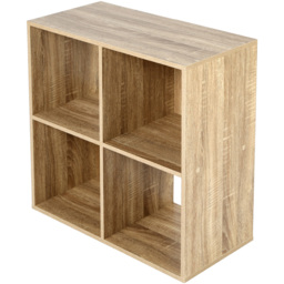Jane 4 Shelf Oak Cube Storage Unit - Brown - Home Garden Direct - Wilko - thumbnail 6