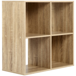 Jane 4 Shelf Oak Cube Storage Unit - Brown - Home Garden Direct - Wilko - thumbnail 4