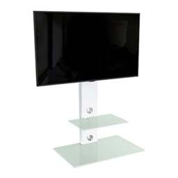 AVF Lesina Satin White and Aqua White Glass Pedestal TV Unit - Size: 44.7 x 70 x 117.7cm - Wilko - thumbnail 4