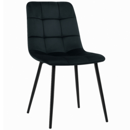 Portland Kosy Koala 6 Seater Velvet Glass Dining Set Black - Clear - Wilko - thumbnail 3