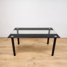 Portland Kosy Koala 6 Seater Velvet Glass Dining Set Black - Clear - Wilko - thumbnail 4
