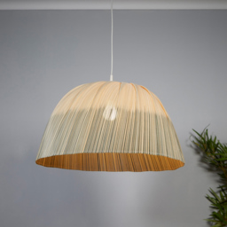 Lighting Collection Tusk Natural Bamboo Ombre Ceiling Lamp Shade 58cm - Size: 61 x 41 x 61cm - Natural and Blue Ombre - Wilko - thumbnail 3