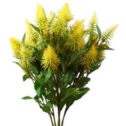 Leaf Yellow Callistemon Pallidus Bottle Brush Single Stem Artificial Flower 6 pack - Size: 55 x 15 x 15cm - Wilko