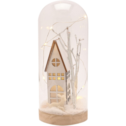 The Seasonal Gift Co. LED House and Snow Glass Christmas Decoration 22cm - Size: 21 x 9.5 x 9.5cm - Clear - Wilko - thumbnail 1