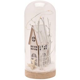 The Seasonal Gift Co. LED House and Snow Glass Christmas Decoration 22cm - Size: 21 x 9.5 x 9.5cm - Clear - Wilko - thumbnail 3