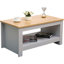FurnitureHMD Single Shelf Grey and Oak Effect Wooden Coffee Table - Size: 42 x 85 x 47cm - Wilko - thumbnail 3