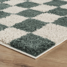 Desire Rugs Chester Jade Green Shaggy Checkered Rug 160 x 230cm - Size: 230 x 160 x 3cm - Wilko - thumbnail 4