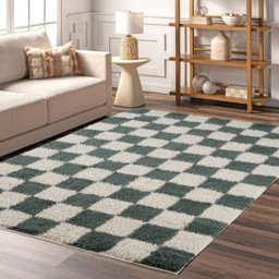Desire Rugs Chester Jade Green Shaggy Checkered Rug 160 x 230cm - Size: 230 x 160 x 3cm - Wilko - thumbnail 6