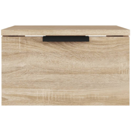 vidaXL Set of 2 Sonoma Oak Wall Mounted Bedside Cabinet - Size: Single Drawer - Brown - Wilko - thumbnail 5