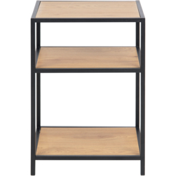 Florence Seaford 2 Shelf Oak and Black Metal Bedside Table - Furniture To Go - Wilko - thumbnail 4
