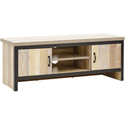 GFW Boston 2 Door 2 Shelf Oak TV Unit - Size: 43 x 113 x 39cm - Brown - Wilko - thumbnail 3