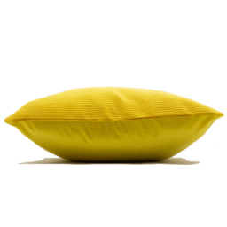 Paoletti Munich Ceylon Yellow Ribbed Corduroy Cushion - Size: 45 x 45 cm - Wilko - thumbnail 4