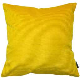 Paoletti Munich Ceylon Yellow Ribbed Corduroy Cushion - Size: 45 x 45 cm - Wilko