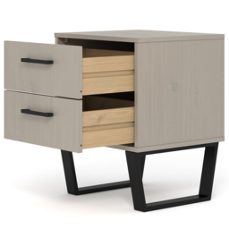 Core Products Texas 2 Drawer Grey Waxed Pine Bedside Cabinet - Wilko - thumbnail 5