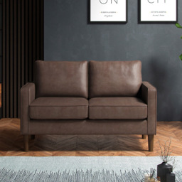 Bexhill 4 Seater Brown Faux Leather Sofa Suite - Wilko - thumbnail 6