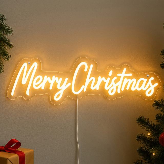 Marco Paul Warm White LED Merry Christmas Neon Rope Light 42 x 14cm - Size: 20 x 20 x 10cm - Multicoloured - Wilko - image 1