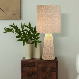 Lighting Collection Boucle White Table Lamp - Size: 38 x 27 x 26cm - Wilko - thumbnail 3