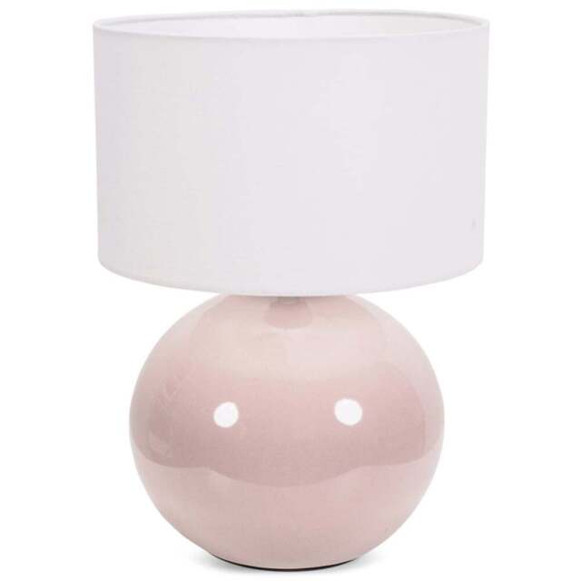 ValueLights Bosco Natural Stone White Fabric Shade Ceramic LED Table Lamp - Size: 35 x 25 x 25cm - Cream - Wilko - image 1