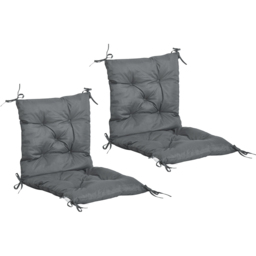 Outsunny Grey Outdoor Seat Cushion Set of 2 50 x 98cm - Wilko