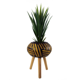 Botanik Bali Oval Planter 45 x 34cm - Size: 45 x 34 x 34cm - Brown - Wilko - thumbnail 3